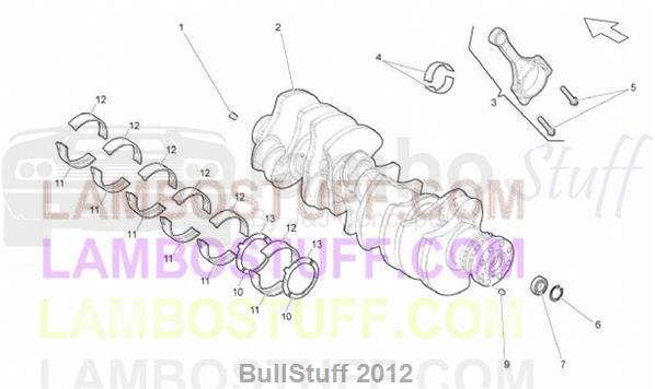 2011 Lamborghini GALLARDO LP 550-2 COUPE JAPAN CRANKSHAFT - CONNECTING ROD (105.01.00)